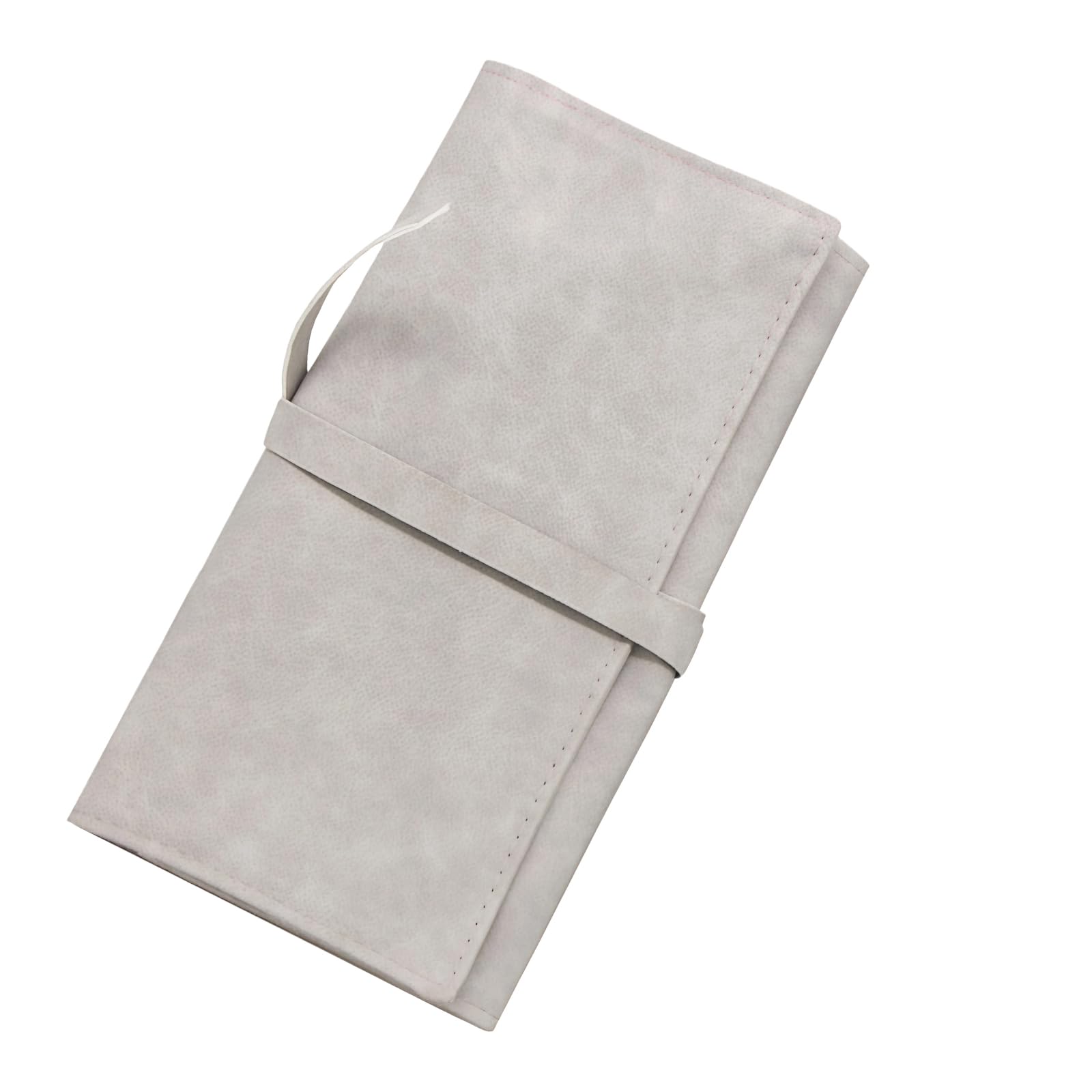 Bamboopack Makeup Brush Rolling Case Pouch Holder 14 Pockets Cosmetic Bag Portable Makeup Brush Organizer with Belt Strap for Travel Home Gift Cosmetics Brushes (Grey), 22 x37cm