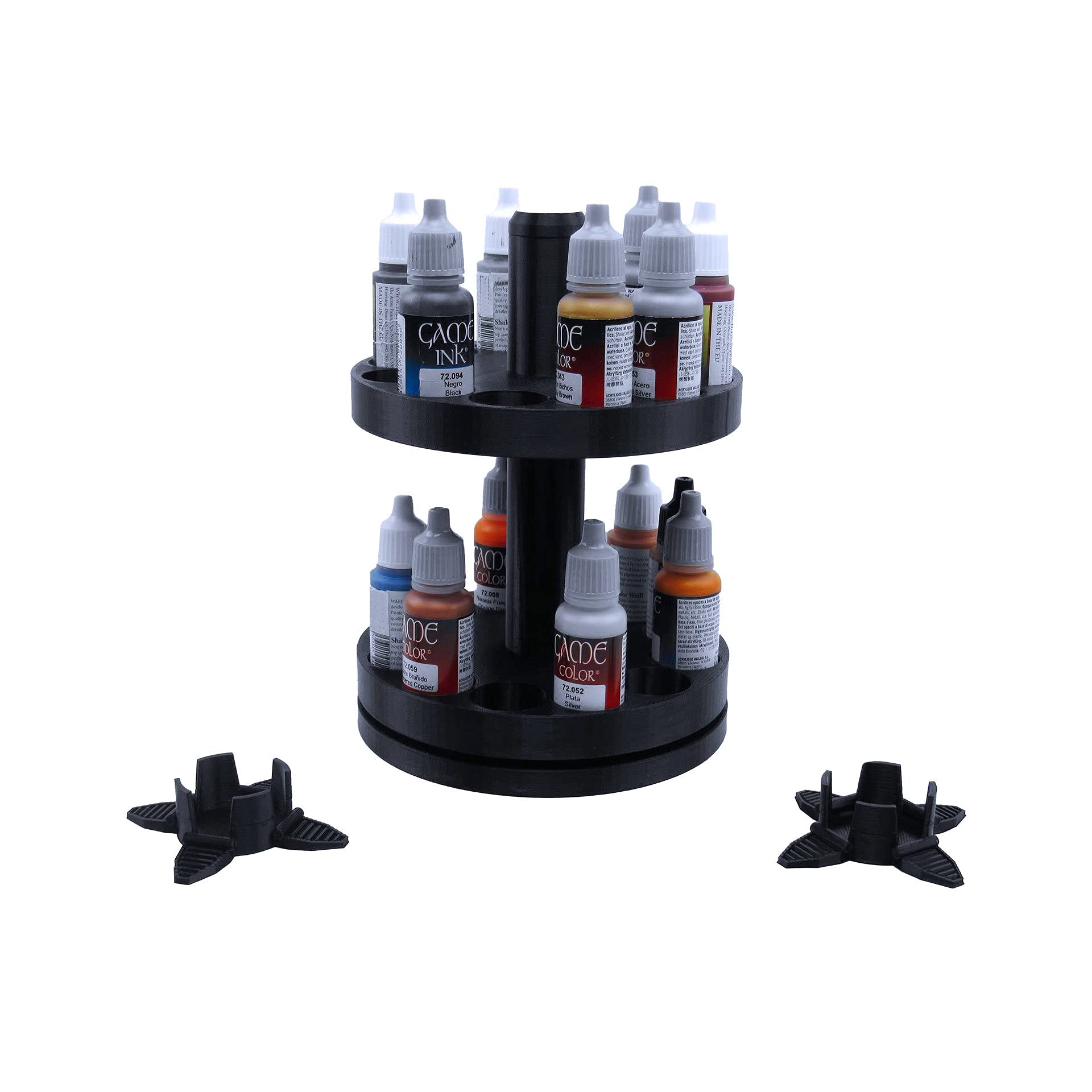 EnderToys 2-Tier Spinning Paint Rack, Compatible with Citadel Paints, 3D Printed
