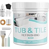 Tile Paint, 17.6oz Tub and Tile Paint Refinishing Kit with Tools and Hardener, Easy to Use Tub paint for Bathtub, Sink, Semi-