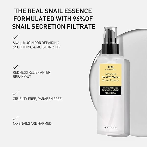 SNAIL MUCIN 96% POWER REPAIRING ESSENCE 100ML, HYDRATING SERUM FOR FACE WITH SNAIL SECRETION FILTRATE FOR DULL SKIN & FINE LINES (2PCS)