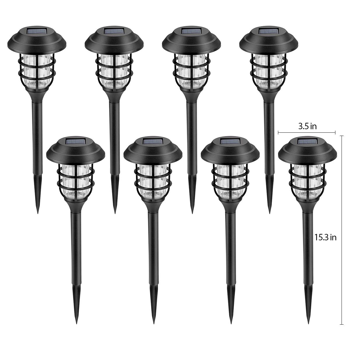 Solpex 8 Pack Solar Pathway Lights Outdoor, Solar Powered Garden Lights, Waterproof Led Path Lights for Patio, Lawn, Yard and Landscape-(Cold White)
