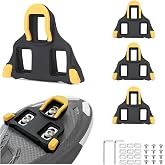 Pinsync Road Bike Cleats Compatible with SPD-SL Pedals, 4 Pack | 0&deg;/2&deg;/6&deg; Float Nylon TPU Replacement Cleats, Easy Clip In &amp; Out, Wear Resistant, Fits 3-Bolt Road Shoes for Racing Cyclists