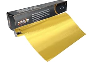 XINHAN AUTO PARTS Xinhan Gold-silver Adhesive Backed Aluminized Thicken Fiberglass Sheet Practical Heat Shield Protection Barrier Cover Aluminized Heat Shielding Mat (Gold, 24 x 48 Inch)