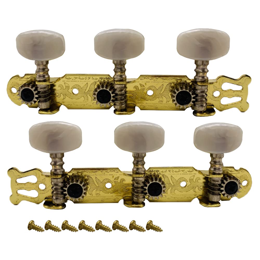 Juliyeh Classical Guitar Tuners Guitar Tuning Pegs Keys Acoustic Guitar Machine Heads Tuners for Classical Acoustic Guitar Gold.