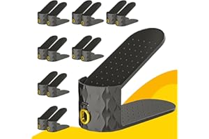 WMBOOX Shoe Slots Organizer, Adjustable 15 Pack Shoe Stacker for Closet Storage, Double Layer Space Saver, Durable and Stacka