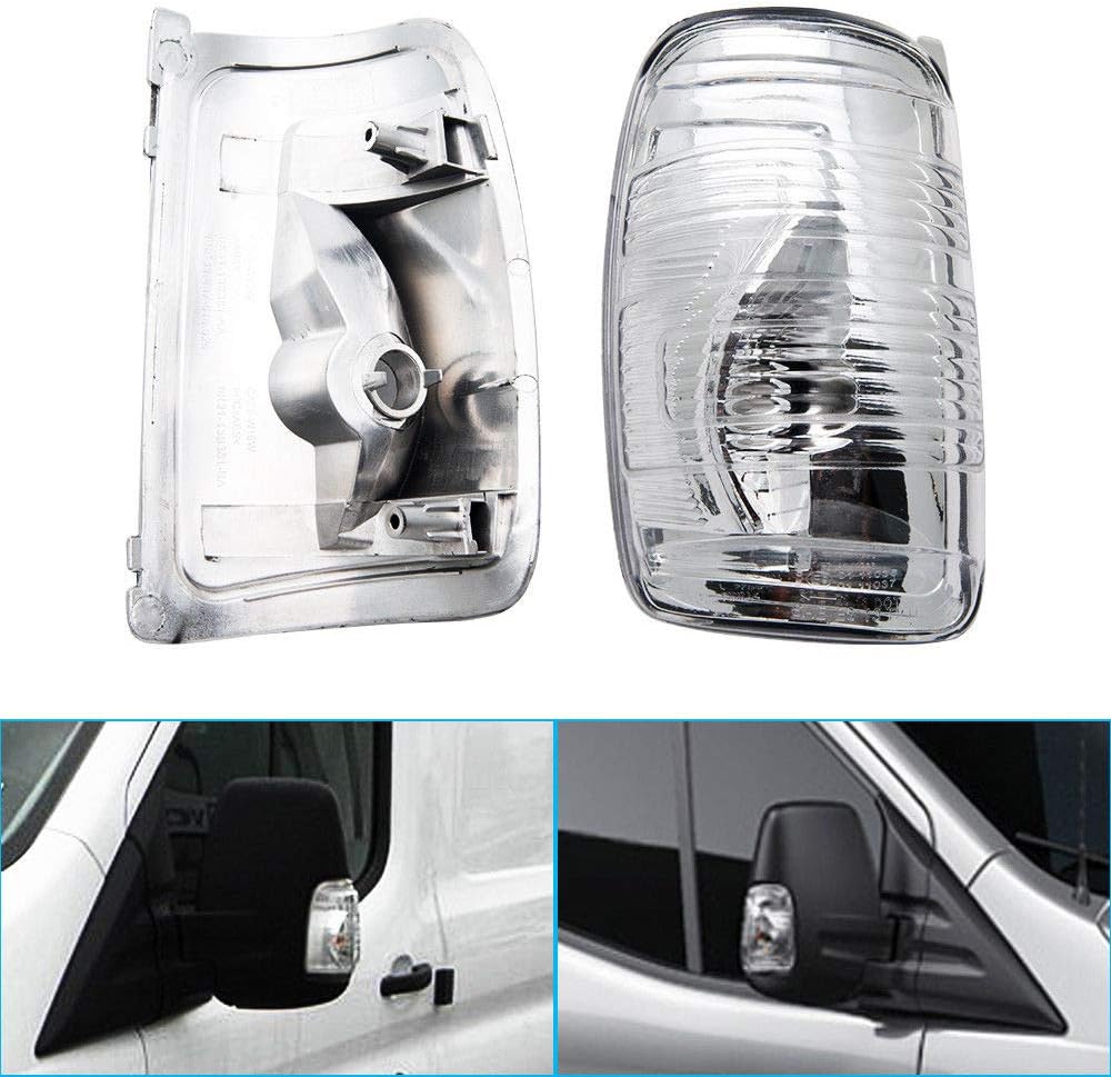 HugeAuto Wing Mirror Indicator Lamp Lens Cover Compatible with Transit MK8 2014 Onwards Passenger Left Side(MPN:1847387,1847389) - Image 3