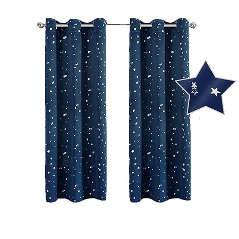 Buy Winyy Star Printed Modern Simplicity Blackout Curtains Short