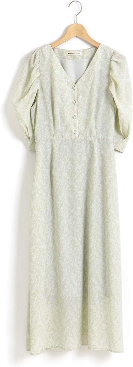Amazon Co Jp マジェスティックレゴン Majestic Legon はかなげフラワーワンピース M グリーン柄 服 ファッション小物