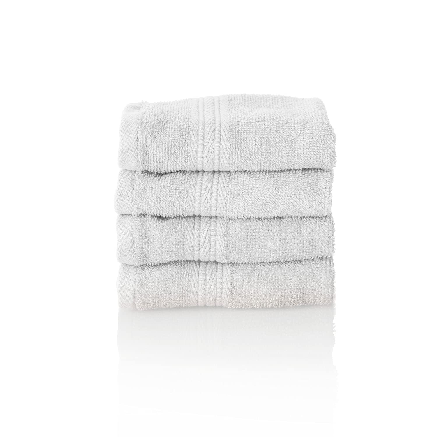 ALCLEAR set of terry hand towels, range of soft and highly absorbent towels, OEKOTEX 100 certified, 5 colours & 5 sizes, colour: WHITE, 4 x guest towels 30 x 50 cm