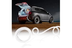 NHHEO Car LED Strip Light For Trunk, 158Inch IP67 Silicone Waterproof Neon Light Strip Embedded, Flexible Cutting Universal Auto Interior Lights(White)