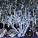 Amicool Meteor Shower Lights, Falling Rain Lights/Icicle Snow String Lights 30cm 8 Tubes 144 Waterproof LEDs Wedding Party Holiday Christmas Decorations(White)