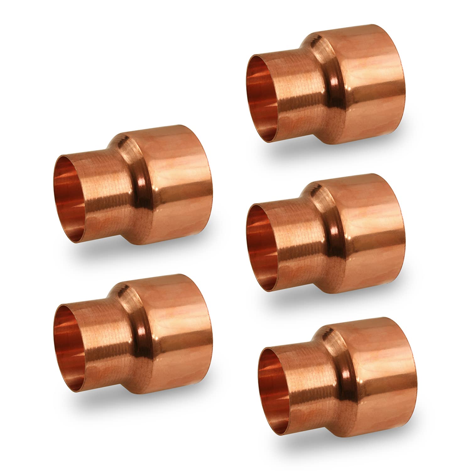 Supply Giant DDSD6000-5 Reducing Copper Coupling Fittings With Sweat Ends And Rolled Tube, 6 X 3 Inch Image