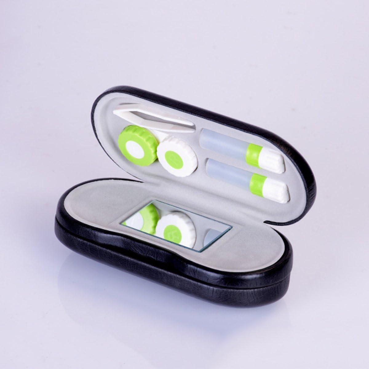Rosenice 2-in-1 Double Sided Glasses & Contact Lens Case, Portable Hard Shell Spectacle Case with Built-in Mirror - Image 3