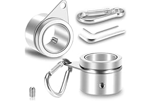 REERON 1" Flag Pole Rings Clips 360° Rotating Flagpole Swivels Clips Flag Mounting Rings - Aluminum Alloy Anti Furling Flagpole Rings Flag Parts Kit for 0.75-1.02 Inch Diameter Pole (Silver - 2PCS)