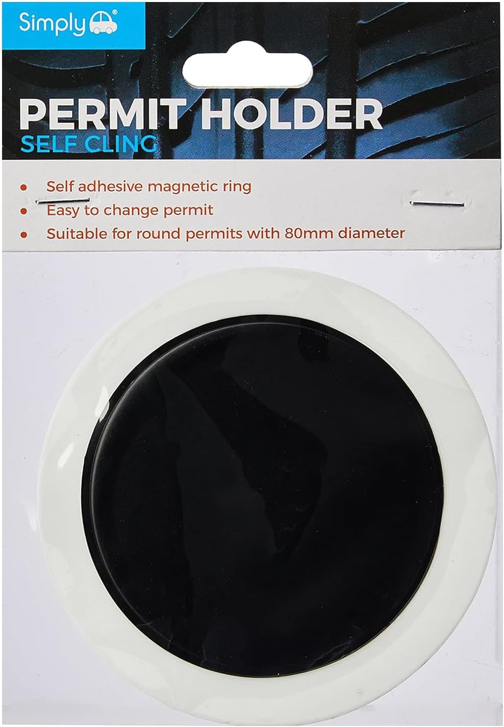 Simply TL9000 Self Cling Tax Disc Holder Black