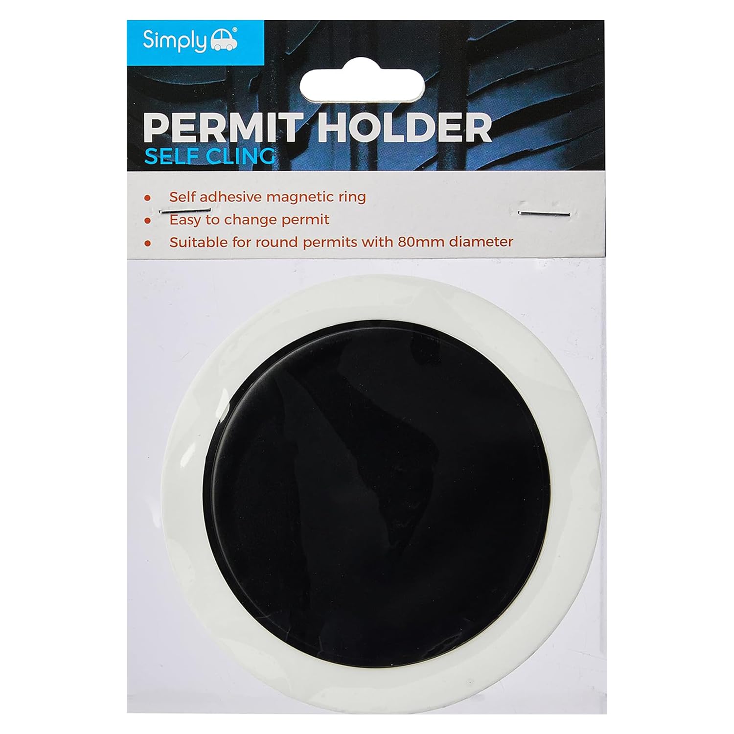 Simply TL9000 Self Cling Tax Disc Holder - Black