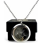 MadamLili Make a Wish Real dandelion locket necklace 23inch - with jewelry box - flowers natural jewelry