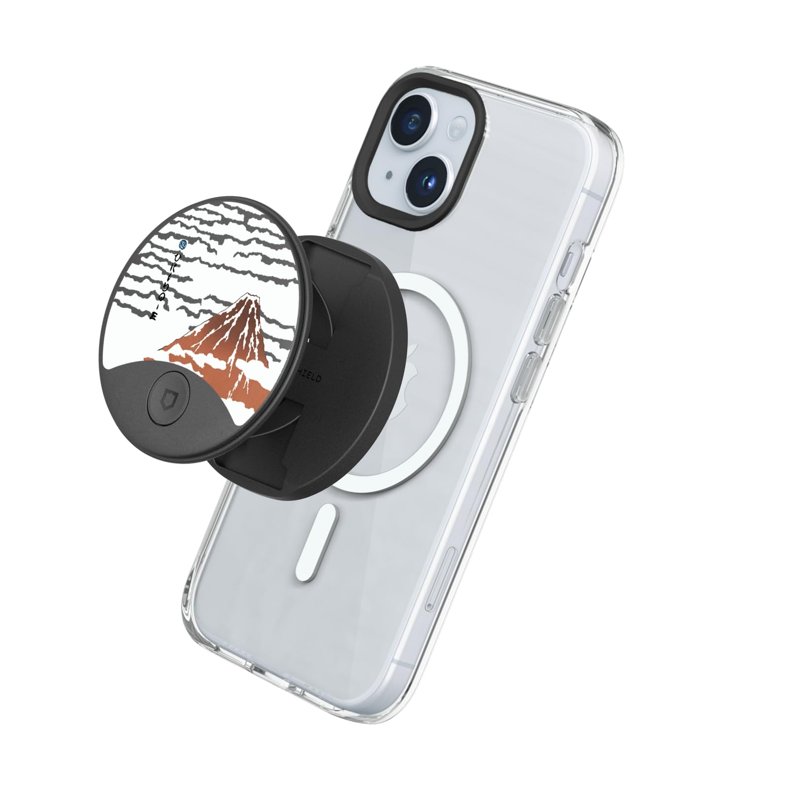 RHINOSHIELD GRIP O Compatible with MagSafe | Phone Grip with Expanding Kickstand for MagSafe Phone Case, Supports Portrait and Landscape Mode, Phone Holder, Smartphone Accessory - Inside the Clouds