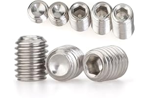 HIRTUOTTER 2#-56 x 3/32" 20 Pcs Set Screws, Headless Concave End, Grub Screws with Internal Hex Drive, 304 Stainless Steel, SAE Thread, for Bathroom Fixtures, Towel Racks, Light Fixtures