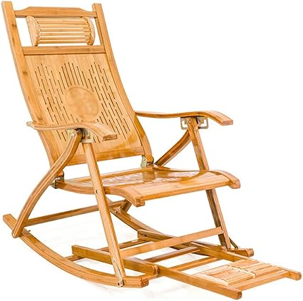 Zengqhui Chaise Bercante Bambou Pliant Fauteuil Rocking Chair Adulte Casual Easy Chair Sleeping Chaise Old Man Pause Dejeuner Siesta Maison Chaise Bambou Chaises Bercantes Pour Le Jardin Amazon Fr Cuisine Maison