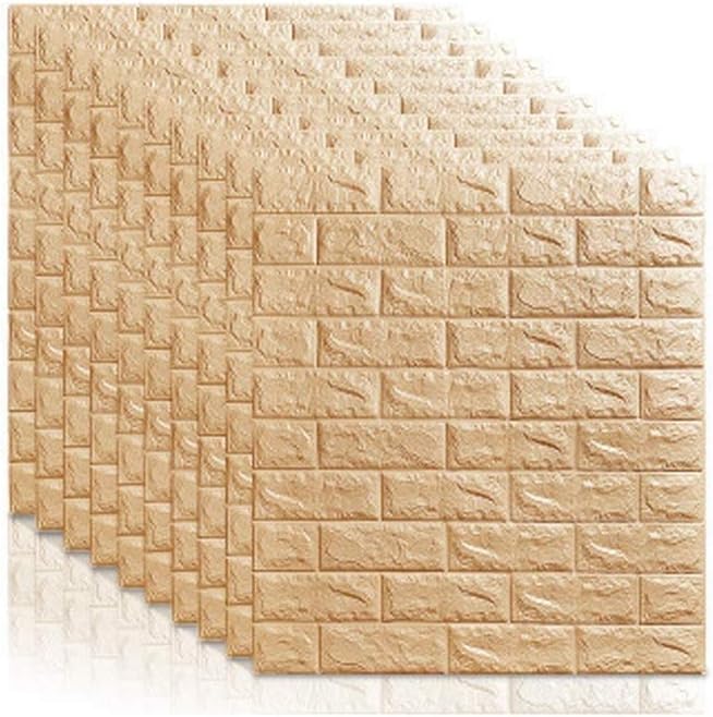 LPYMX Foam Wall Sticker 7077cm PE Foam self-Adhesive 3D Wallpaper Sticker Wallpaper Embossed Brick Bedroom Kitchen Living Room Decoration Beige Light Blue 3D Brick Wallpaper (Color : Cream Color)
