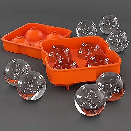 MG SALESS Flexible Non Stick Silicone Ice Cube Tray Ball Maker for Bar Accessories Juice Whiskey Cocktail Drinks, Ice Ball Makers for Fridge - Ice Trays