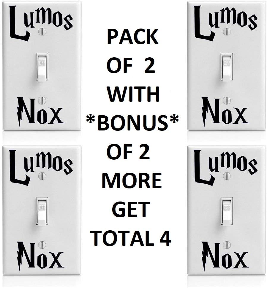 Delzam Lumos Nox Harry Potter Light Switch Decal Sticker Vinyl Decal Sticker