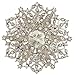 EVER FAITH Women's Wedding Bridal Corsage Jewelry Clear Rhinestone Crystal Snowflake Flower Brooch