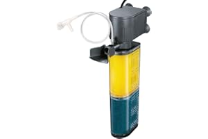 OQTTNEO Aquarium Filter for 30-100 Gallons, Ultra-Quiet Fish Tank Filters Biochemical Filtration 400GPH Powerful Pump Submersible Sponge Filter for Large Fish & Turtle Tanks Water Clear Air Supply