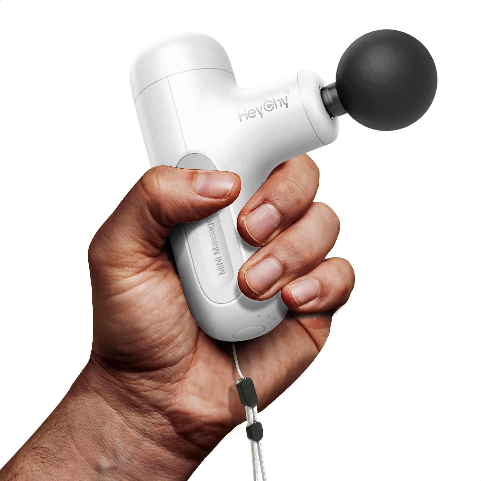 Photo 1 of HEYCHY Super Mini Massage Gun Deep Tissue with 5 Speeds, Small Travel Size Percussion Muscle Massager for Pain Relief with 4 Attachments, Handheld Portable Massager Gun for Man & Women, White