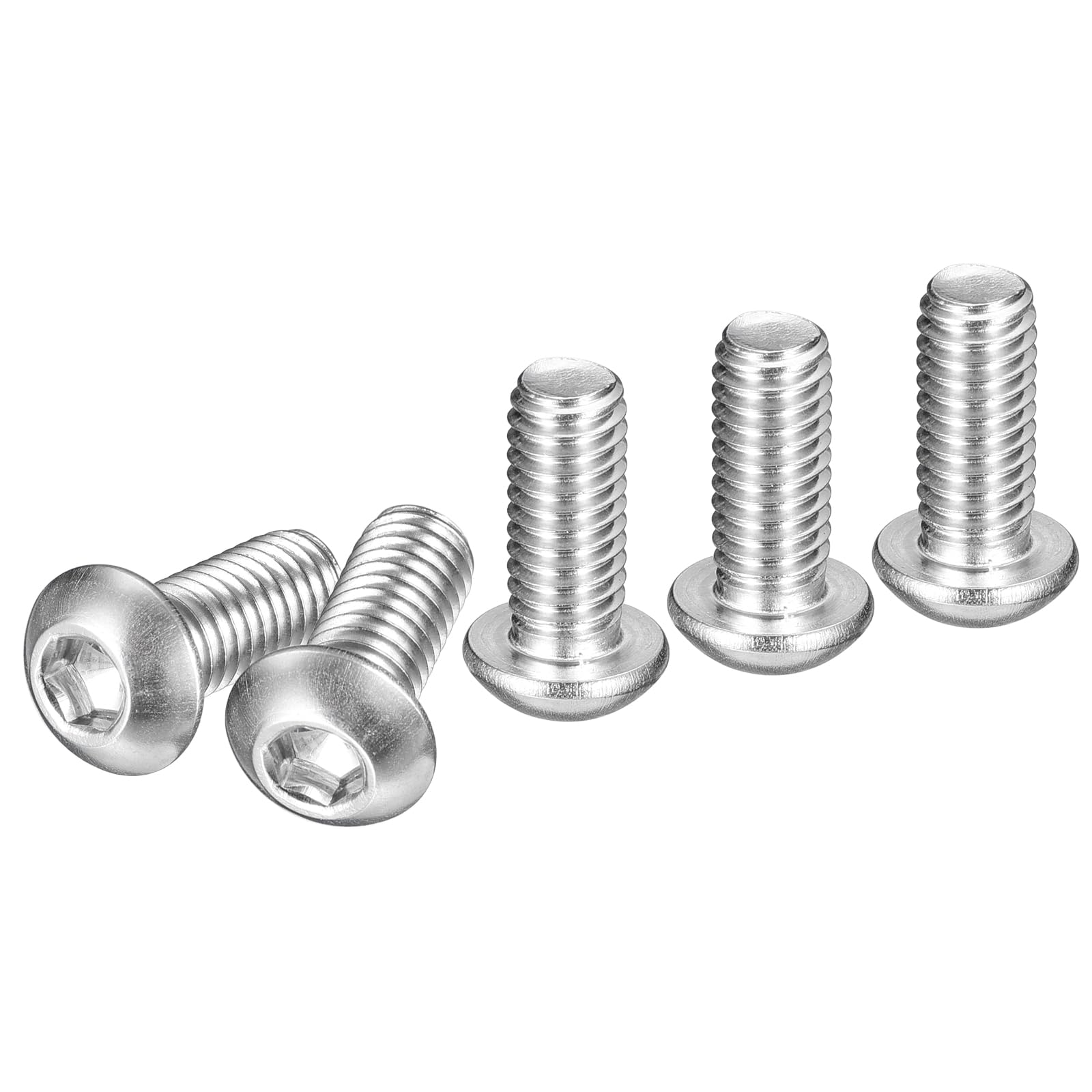 DTGN M6-1x14mm Button Head Socket Cap Screws - 25Pack - Good for Machine - 304 Stainless Steel 18/8 - Hex Drive Full Thread Fasteners — image 1