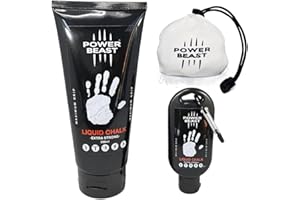 Power Beast Liquid Chalk Combo 200 + 50 ML + Chalk Ball 2.2 oz. Liquid Sports Chalk, Professional Hand Grip for Gym, Weightlifting, Rock Climbing, Gymnastics, Crossfit, Powerlifting, Pole Dance.