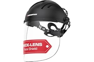 ARCCAPTAIN Anti-Fog Face Shield, Impact Resistant Polycarbonate Full Face Mask with Adjustable Ratcheting Headgear, ANSI Z87.1 Certified for Grinding, Cutting, Industrial Use