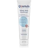 Glowmula Whole Body Deodorant Cream – Aluminum-Free, Baking Soda-Free, Sensitive Skin Safe, 48H Odor Protection – Unscented – 3.5 oz