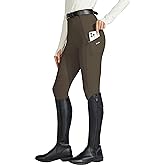 Willit Women's Horse Riding Pants Knee-Patch Equestrian Breeches Horseback Schooling Tights Zipper Pockets