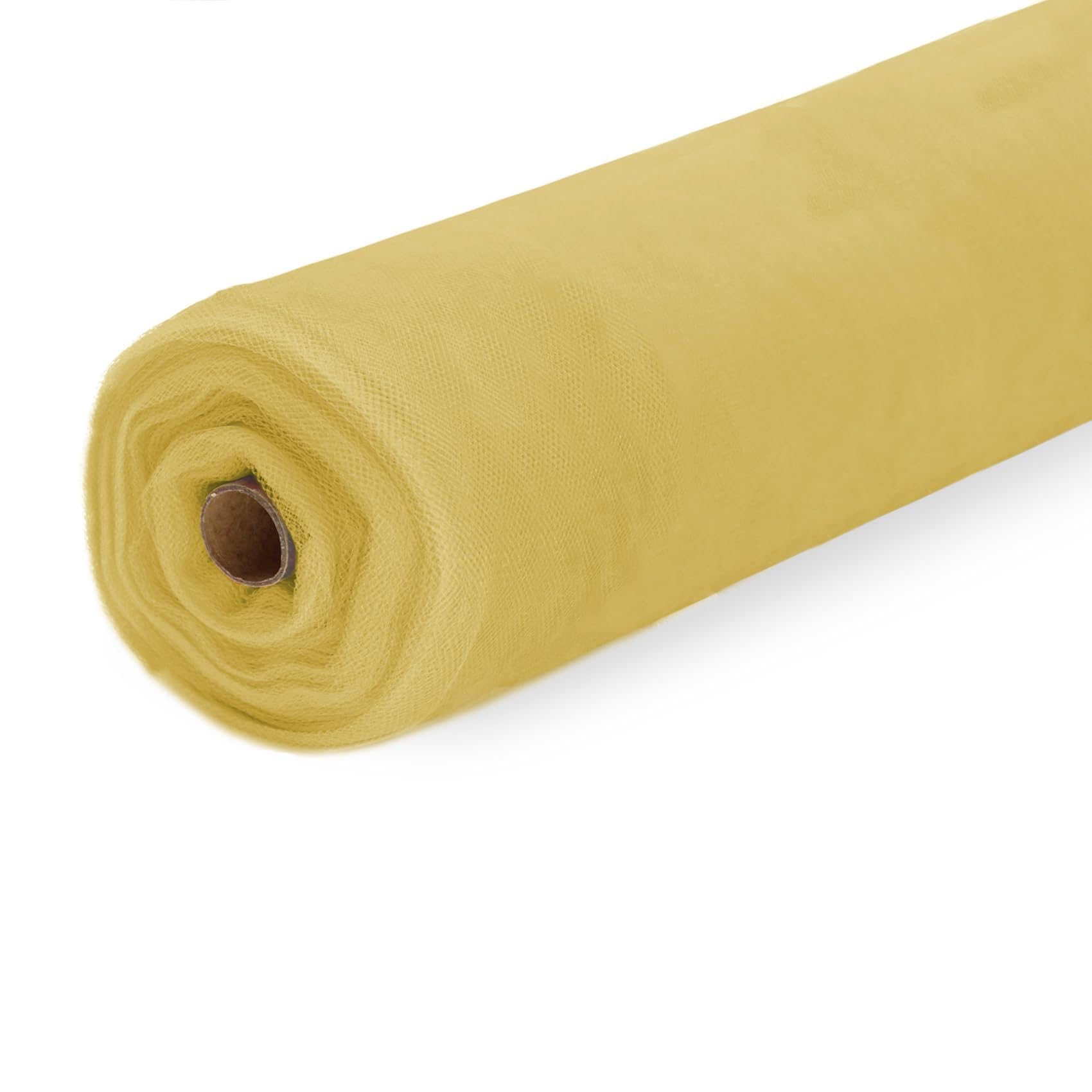 Photo 1 of Luceinvita Tulle Fabric Roll, 54" x 10 Yards (30FT) Tulle for Wedding Decorations Tutu Party Backdrop Baby Shower Table Skirts Christmas Gift Wrapping (Antique Gold)