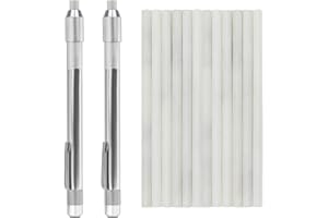 GUTI-MORE Gutimore Round Soapstone Holder 2pcs Round Soapstone Pencils with 14pcs Soapstone Refills for Welding,Metal Fabrication, Construction, and Textile