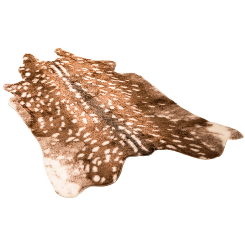 YARNOW Sika Deer Printed Floor Rug Faux Fur Carpet Non-Skid Decorative Ground Mat for Home Living Room Bathroom Kitchen 42.52X30.71In