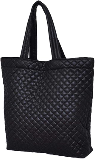 black quilted travel bag