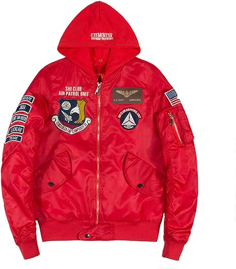 Hresout Cazadora Bomber Hombres Insignia Air Pilot con ...