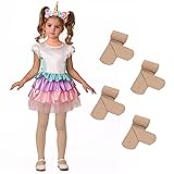 Zando 4 Pairs Nude Tights for Girls 4-6 Toddler