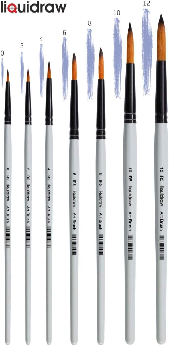 Liquidraw Paint Brushes Set Art Brushes for Acrylic Oil & Watercolour Painting Palette Professional Artist Quality (Round) - Image 4