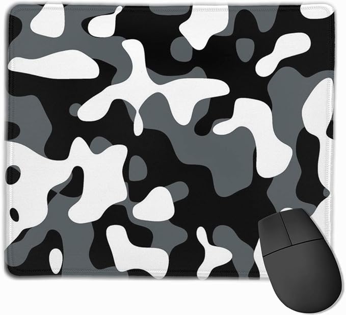xiangcheng 11,8 x 9,8 x 0,12 pouces blanc noir camouflage tapis de souris antidérapant tapis de