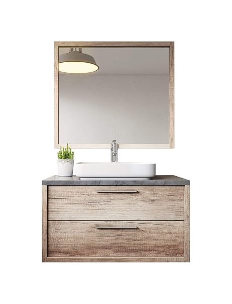 Badezimmer Badmöbel Indiana 90 cm Nature Wood - Unterschrank Schrank Waschbecken Waschtisch