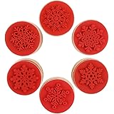 DECORA 6 Pieces Snowflake Floral Wooden Rubber Stamps for Card Making Scrapbooking and Crafts