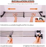 Hershii Expandable Closet Tension Shelf Rod Black 19.69-31.5in Organizer view 6