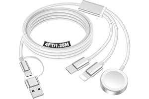 Travel Essentials for Apple Watch Charger,iPhone Charger,3 in 2 Type C/Lightning/Magnetic Travel Charging Cable Docks,Portable Multi Charging Cable for Apple Watch, iPhone 17‑11, Samsung S26,Car – 4ft4.3 out of 5 stars 2,400$9.99