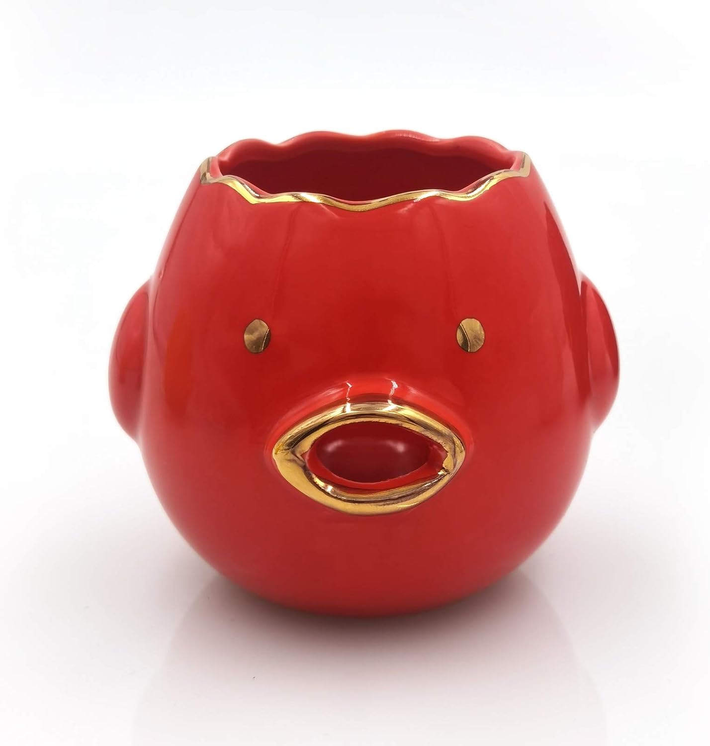 FireKylin Egg Separator,Cute Chicken Egg Separator for Egg Yolk White Separate, Ceramic Kitchen Gadgets Baking Tool (Red)