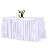 Christmas White Table Skirts for Rectangle Tables