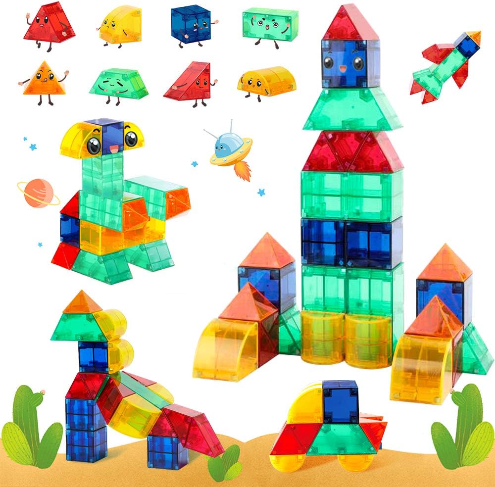 VATOS Magnetische Bausteine STEM Spielzeug für Kinder 3 , Kreativität